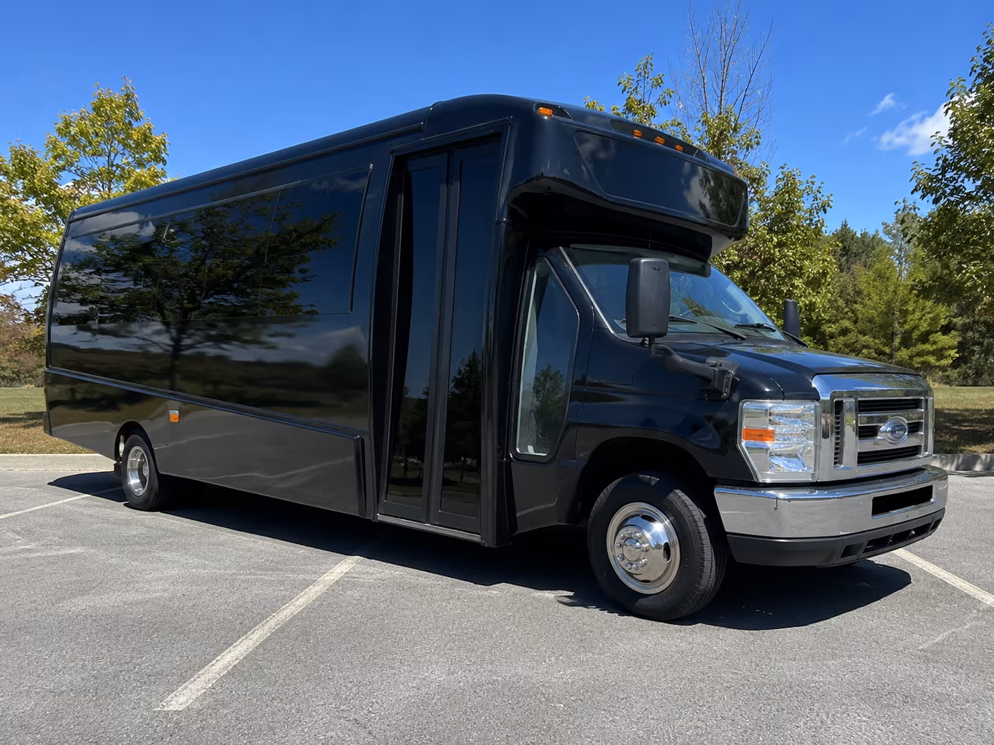 group boarding a minibus in o fallon