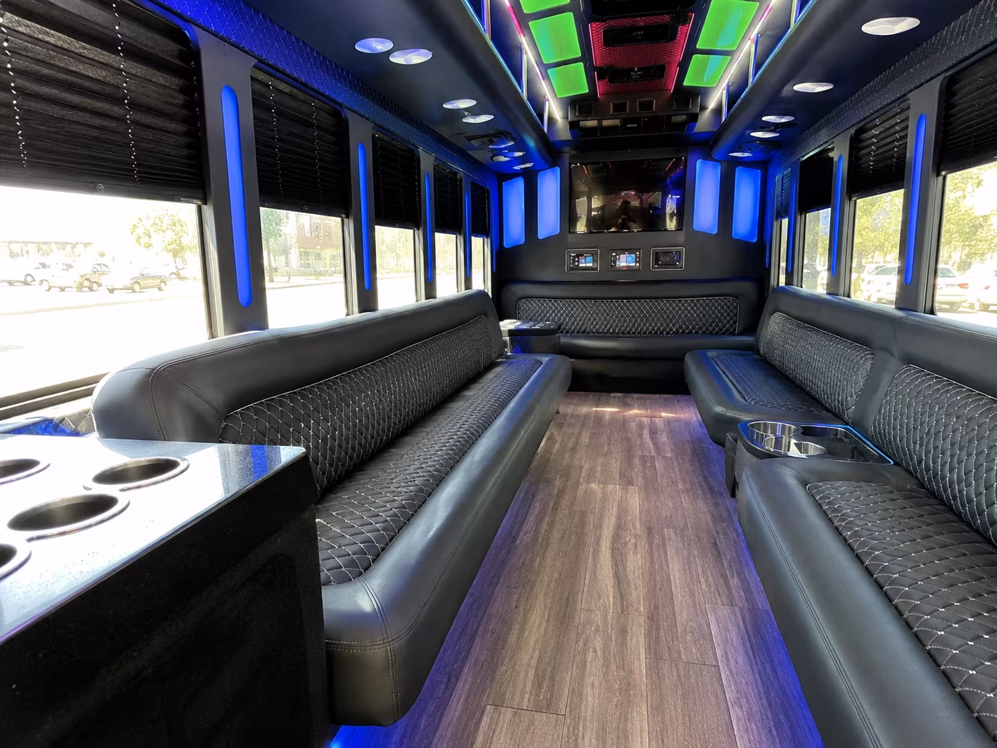 o fallon 15 passenger party bus inside