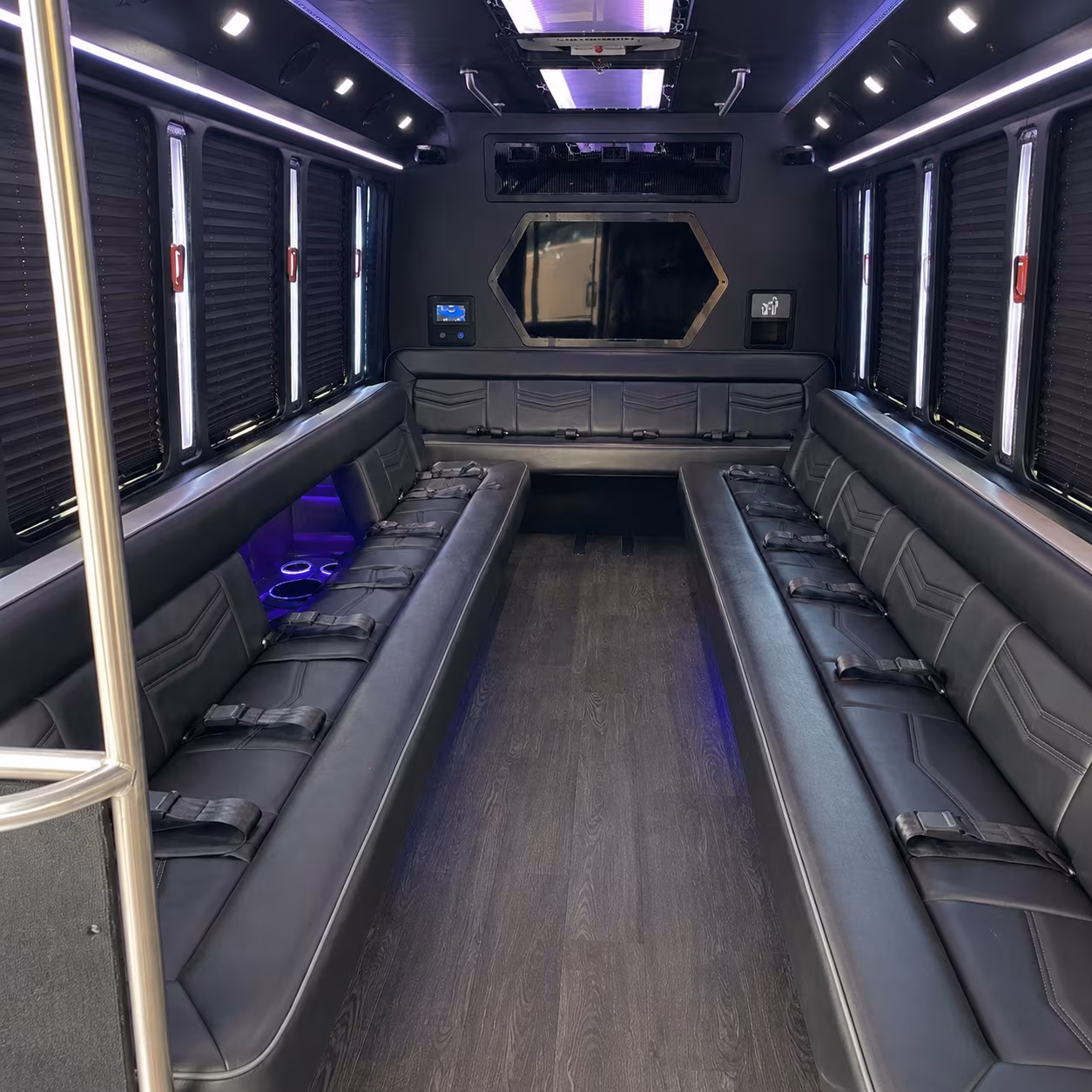 o fallon 18 passenger party bus interior