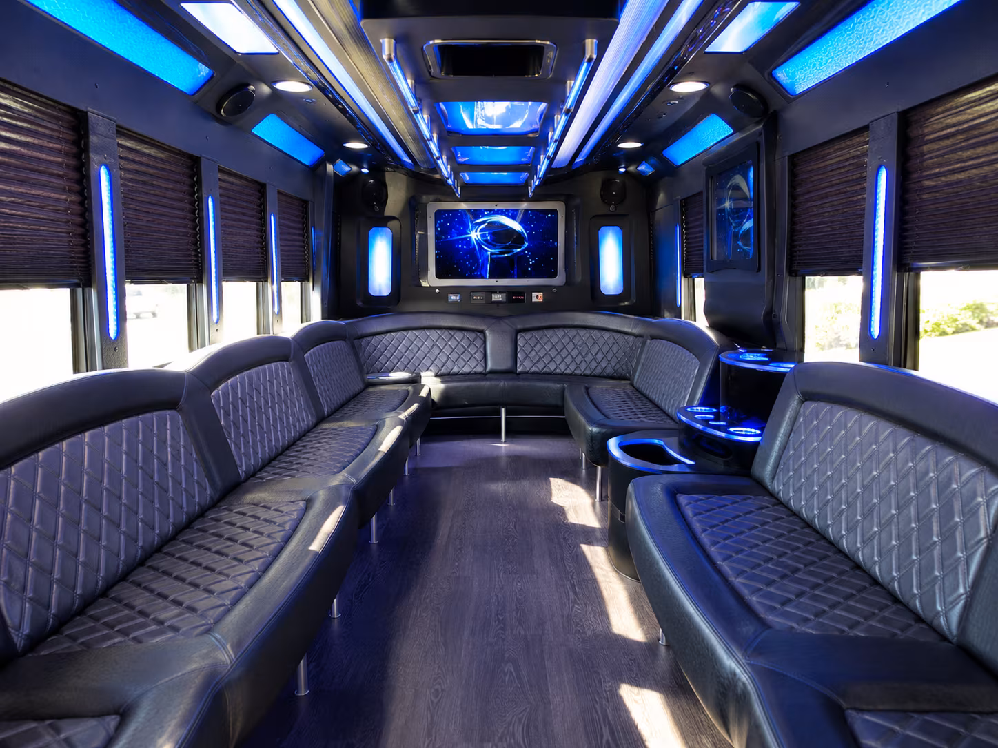 o fallon 28 passenger party bus inside