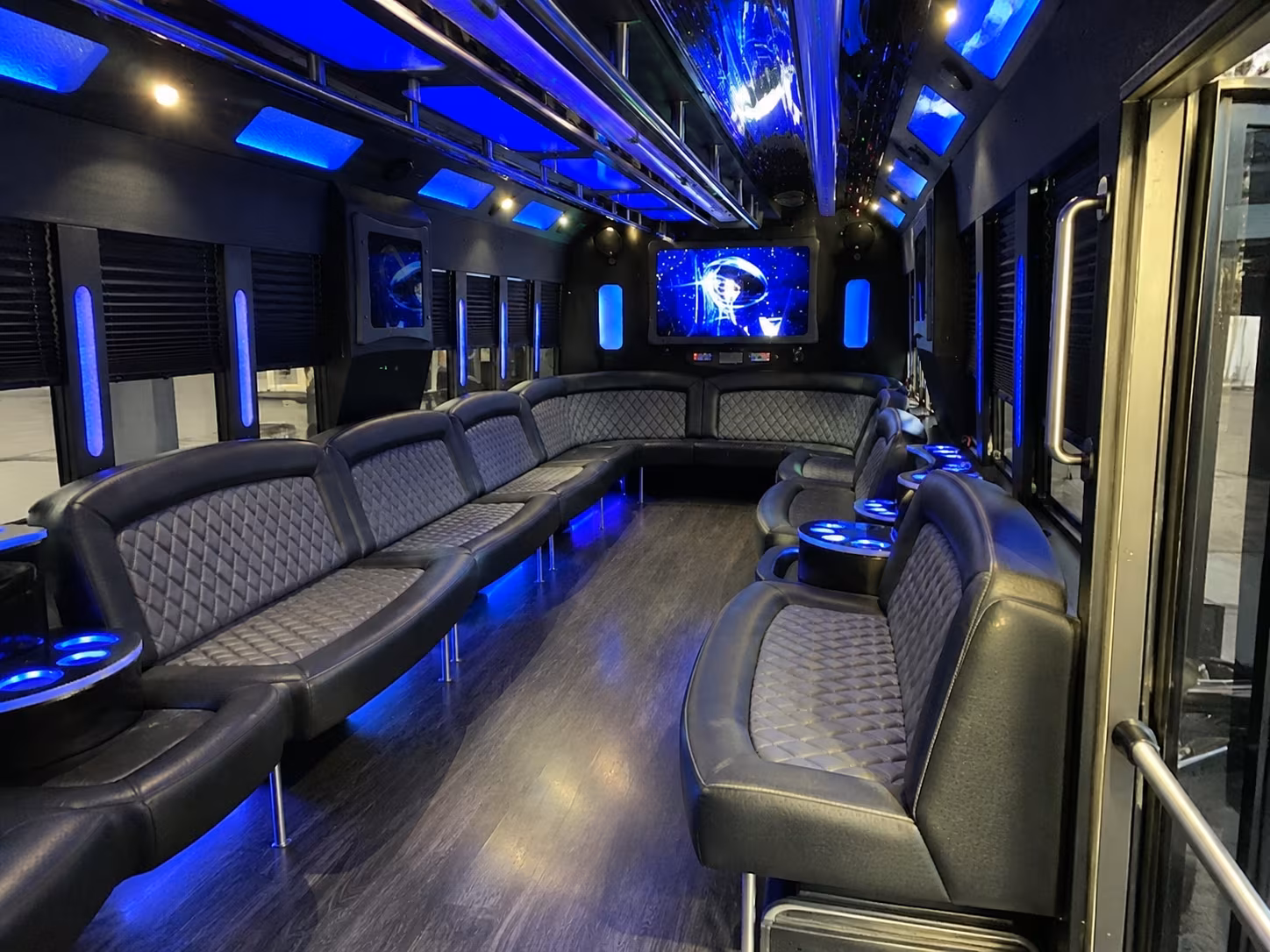 o fallon 28 passenger party bus interior