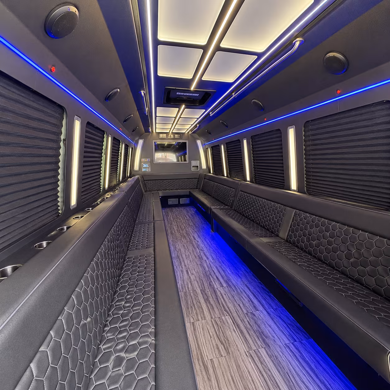 o fallon 30 passenger party bus interior