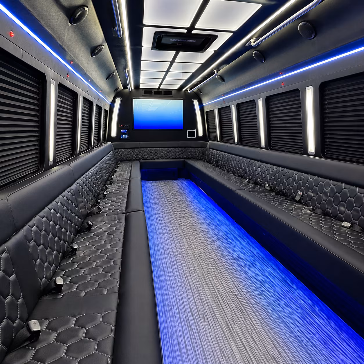 o fallon 50 passenger party bus inside
