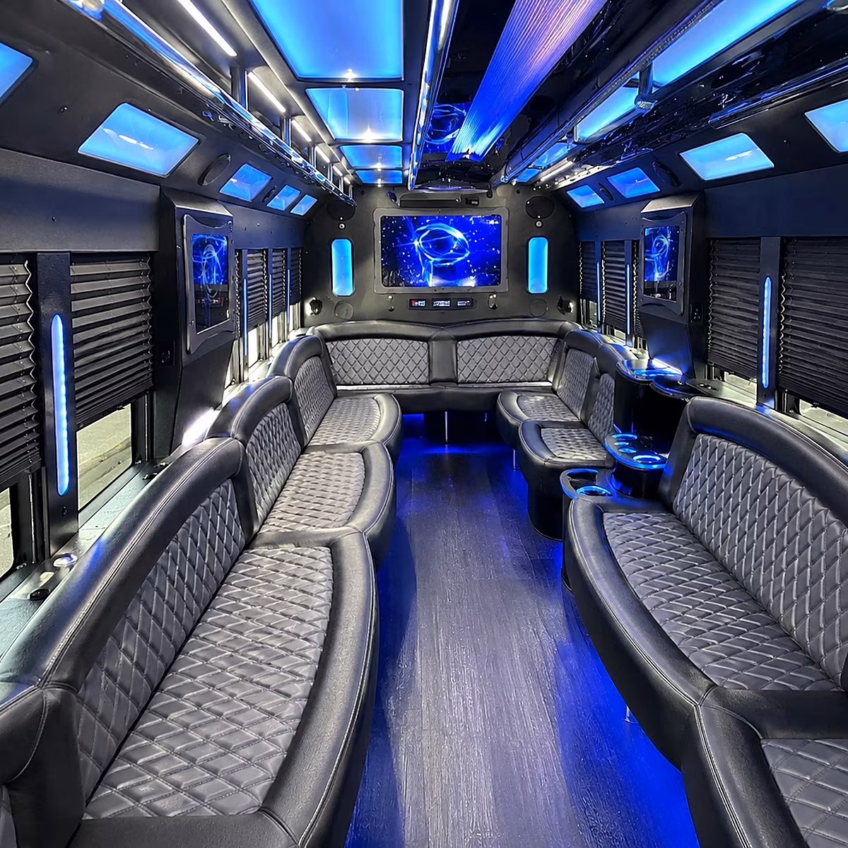 o fallon 50 passenger party bus interior